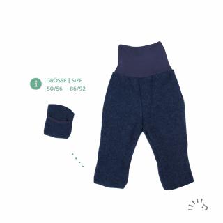 Pantaloni grosi pentru copii din lana merinos fleece- Dark Blue