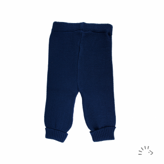 Pantaloni lana merinos organica impletita- Dark blue