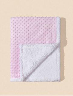 Patura fleece pentru bebelusi Pink I 100x75 cm