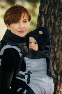 Pieptar polar fleece 2 in 1 Mami si Bebe- Turtleneck for Two Black