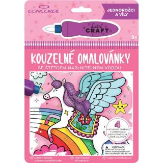 Planse de colorat cu apa - Unicorni si basme