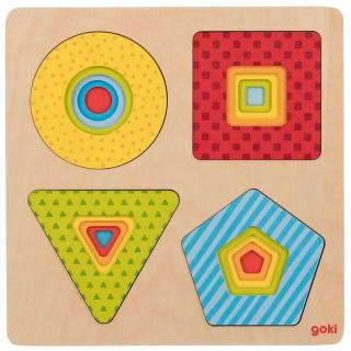 Puzzle straturi Goki -  forme geometrice multicolore