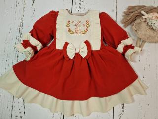 Rochie de bumbac, cu broderie Iepuras
