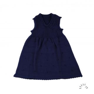 Rochie Lina din bumbac organic tricotat- Dark Blue