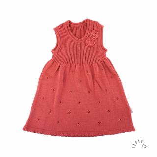 Rochie Lina din bumbac organic tricotat- Vintage Red