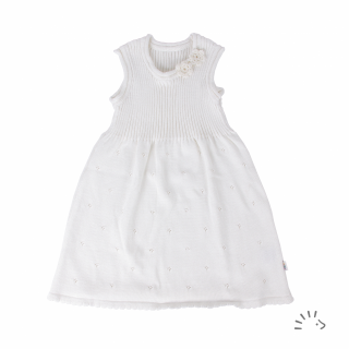 Rochie Lina din bumbac organic tricotat- White