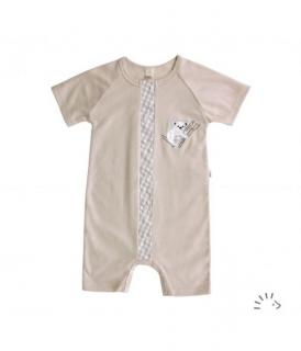 Salopeta de vara baby romper din bumbac organic- Iobio Popolini- Sand