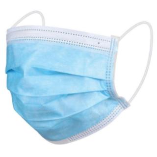 Set 10 masti, acoperitoare faciale de utilizat in colectivitate, 3 pliuri, material netesut albastru