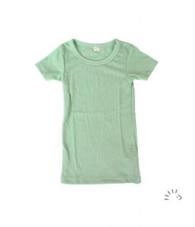 Tricou fin lana merinos si matase- Green Melange