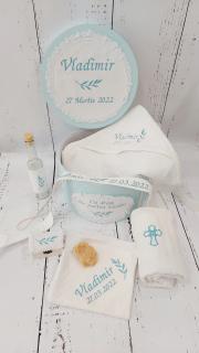 Trusou botez si cutie personalizata Baby Blue