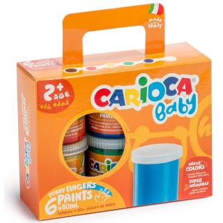 Vopsea pentru pictura cu degetele Carioca Baby Finger Paint 2+, 6 culori