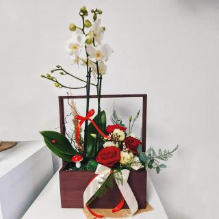 Ladita cu Orhidee si aranjament floral