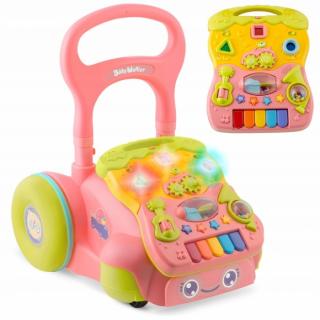 Antemergator 2 in 1 cu diverse activitati si muzica Ricokids - Roz