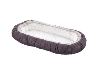 Babynest cu 2 fete BabyJem Luxury Between Parents, Gri