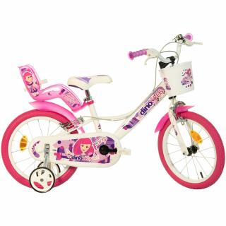 Bicicleta copii Dino Bikes 16  Fairy alb si roz