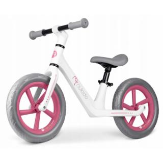 Bicicleta fara pedale pentru copii, roti EVA, Light Flee Nukido - Roz - Alb