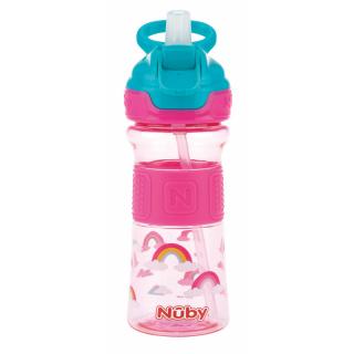 Cana sport, Nuby, Cu pai moale si pliabil, 360 ml, 3+ ani, Roz