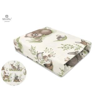 Cearceaf cu elastic pentru patut leagan 90x40 cm,Calm Forest Natural