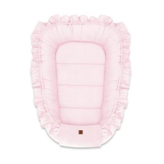 Cosulet bebelus, MimiNu, Baby Nest 55 x 75 cm, Cu Volanase, Din catifea, Pink