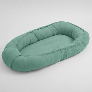 Cosulet bebelus, New Baby, Baby Nest 80 x 50 cm, muselina, Green