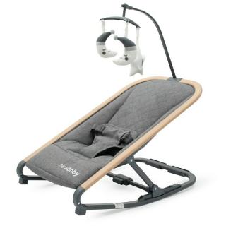 Fotoliu balansoar, New Baby, Snuggle, Pana la 9 kg, Arcada cu jucarii detasabile, Pliabil, 0 luni+, Grey