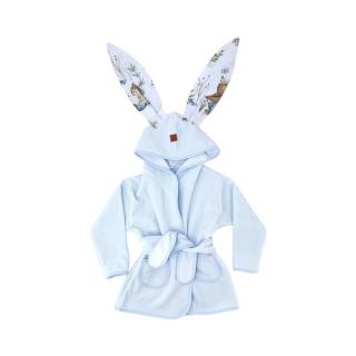 Halat de baie, MimiNu, 2 - 5 ani, bumbac si thermo fleece, Let s Go Blue