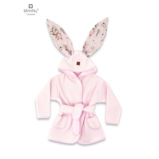 Halat de baie, MimiNu, 6 - 24 luni, bumbac si thermo fleece, Little Ballerina Pink