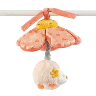 Jucarie de plus, Nattou, MILA, ZOE  LANA, Cu vibratii, Atasabila la carucior scaun auto patut, 0 luni+, Flower