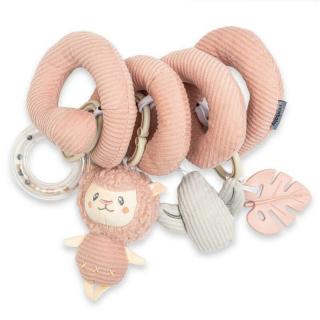 Jucarie interactiva, New Baby, Spirala, Lama, Pentru atasare la patut sau carucior, 0 luni+, Multicolor