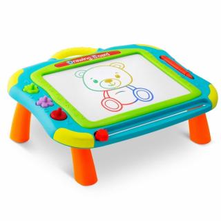 Masuta cu tabla magnetica pentru desenat cu accesorii incluse Ricokids - Albastru