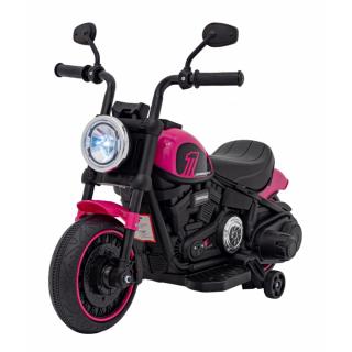 Motocicleta electrica CHOPPER FASTER AHL008, roti si scaun din plastic, 78x30x55 cm, putere 20W - Roz