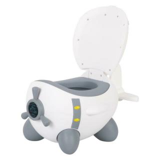 Olita copii Potty Plane, , FreeON, In forma de avion, 32 x 28 x 41 cm, White Grey