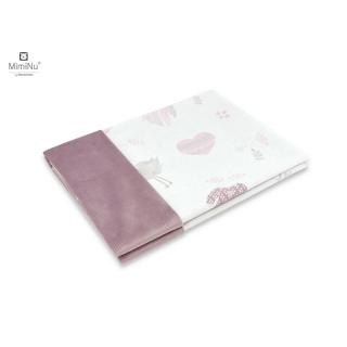 Paturica pufoasa, MimiNu, Cu doua fete, 75x100 cm, Din tesatura de catifea si bumbac, Baby Shower Pink