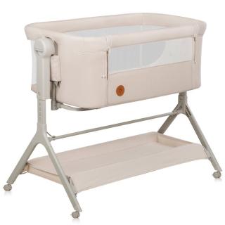 Patut co-sleeper, Lionelo, Leonie Plus, Pliabil, Cu sistem de leganare, Bej