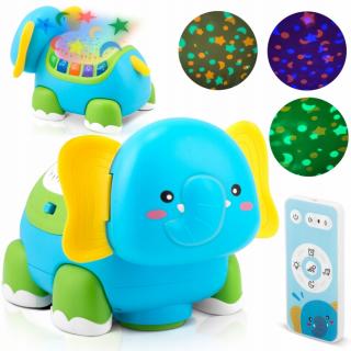 Proiector sub forma de elefant cu telecomanda Ricokids