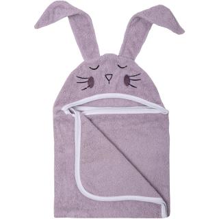 Prosop mare de baie, Bubaba, Cu urechi Bunny, 6 - 36 luni, 110 x 75 cm, Lilac