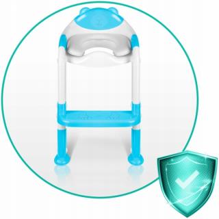 Reductor toaleta cu scara pentru copii, Ricokids, Albastru deschis