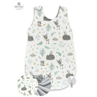 Sac de dormit de iarna, 70 cm, 0-6 luni, 2.5 TOG - Forest friends Grey Mint