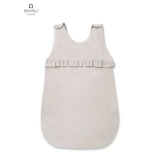 Sac de dormit pentru bebelusi, De iarna, Cu volanase, Din bumbac certificat Oeko Tex Standard 100, Cu fermoar lateral, Cu capse pe umar, 70 cm, 0 - 6 luni, 2.5 Tog, Colectia Royal, Beige