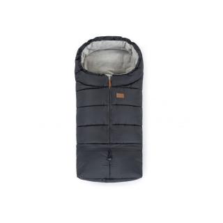Sac de iarna, PetiteMars, Jibot, Pentru carucior, landou sau scaun auto, 100x48 cm, Impermeabil, Extensibil, 3 in 1, Charcoal Grey