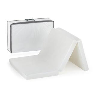 Saltea pliabila, PetiteMars, Foldie, Multifunctionala, Include o geanta de transport, Cu husa detasabila, Din spuma, 120x60x5 cm, Alb