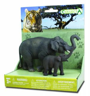 Set 2 Figurine Elefant Asiatic cu pui