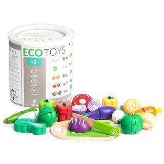 Set legume din lemn, 20 de bucati - Ecotoys