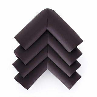 Set protectii pentru colturi ascutite, Absorbtie a socurilor, Din spuma, Cu adeziv, 5 x 5 x 2 cm, 4 bucati, Maro