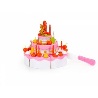 Set tort aniversar cu accesorii, 125 de elemente, Ecotoys