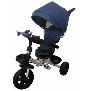 Tricicleta cu pedale 3 in 1 R-Sport T4 - Blue Jeans