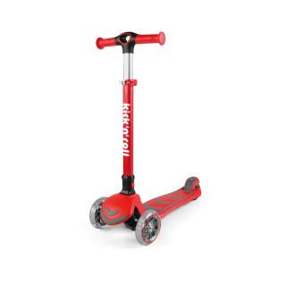 Trotineta copii, Kick n Roll, Pliabila, Cu roti luminoase, Reglabila in inaltime, 3-12 ani, Red