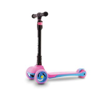 Trotineta, Sports Active, Max cu rotile frontale cu lumini, Pliabila, 3 roti, Pana la 50 kg, Roz