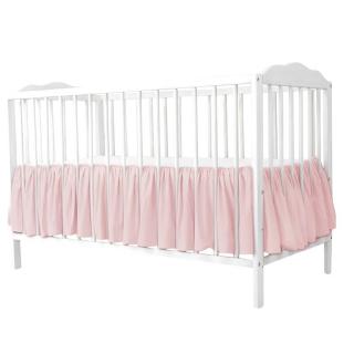 Volanas pentru saltea de patut, MimiNu 120x60 cm, bumbac, Colectia Royal, Powder Pink