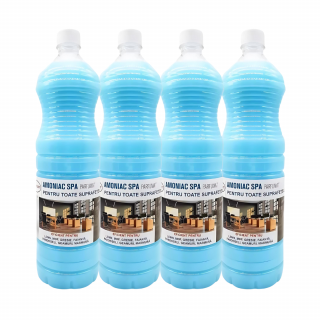 Pachet amoniac parfumat SPA 4 buc x 1.5l curatare profunda bucatarie, tapiterii, covoare, lemn, MDF, gresie, faianta, pardoseala, geamuri, marmura